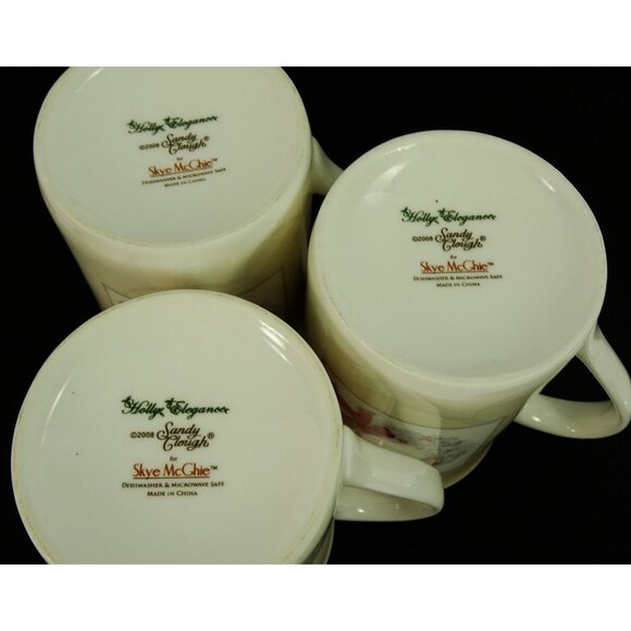 Christmas Cardinal Coffee Mugs Cups Set of 3 Lidded Sandy Clough Skye McGhie - Picture 5 of 6